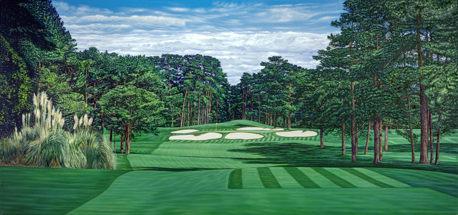 Golf and Sports by Lane > Golf paintings of the 7th and 12th holes at ...